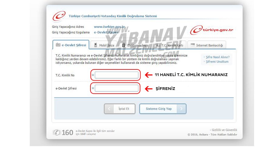 E-DEVLET LOGIN SAYFASI
