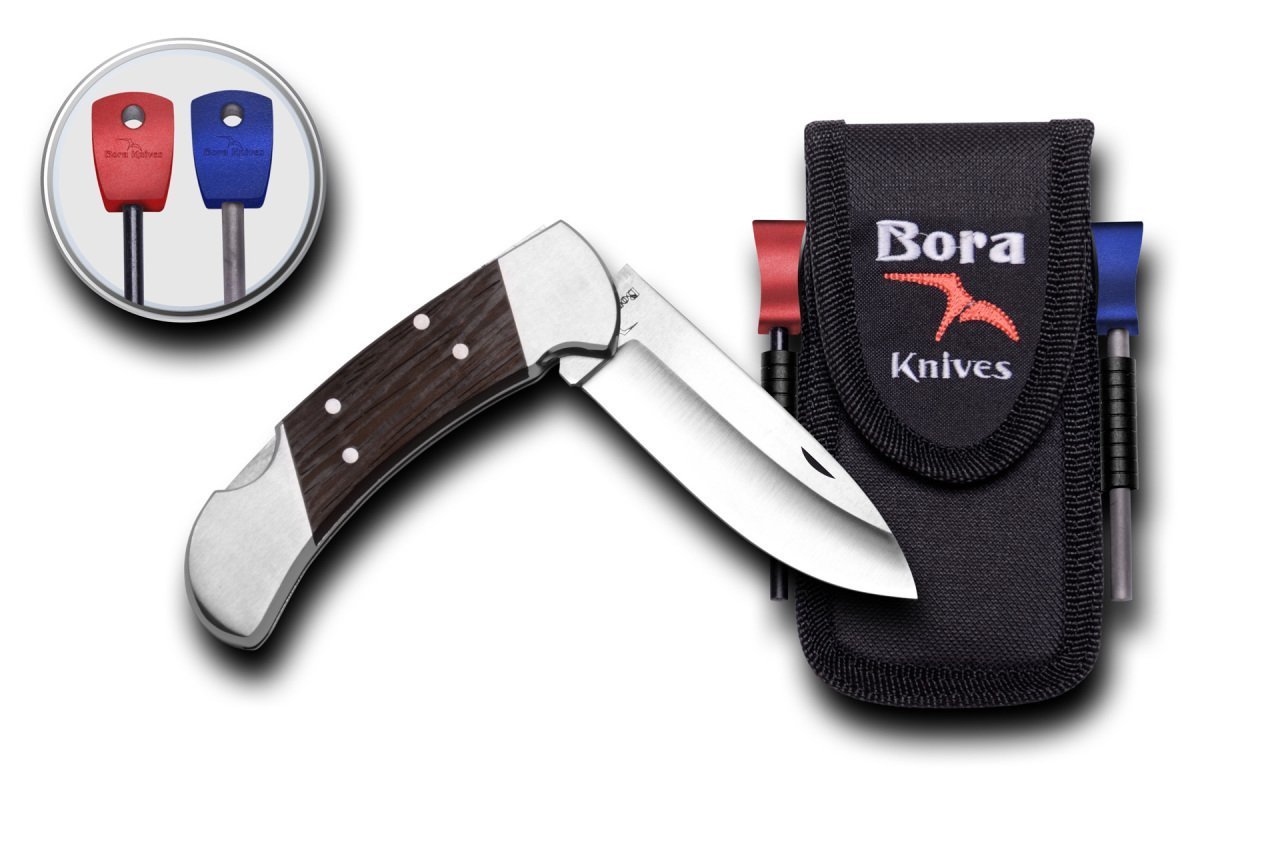 Bora 205 WPS Büyük Boy Yuvarlak Uçlu Wenge Saplı Çakı Survival Kit