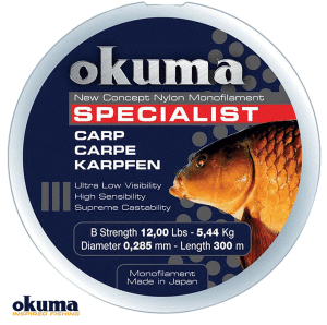 Okuma Carp 300 mt 30,00 lb 13,36 kg 0,47 mm Camou Misina