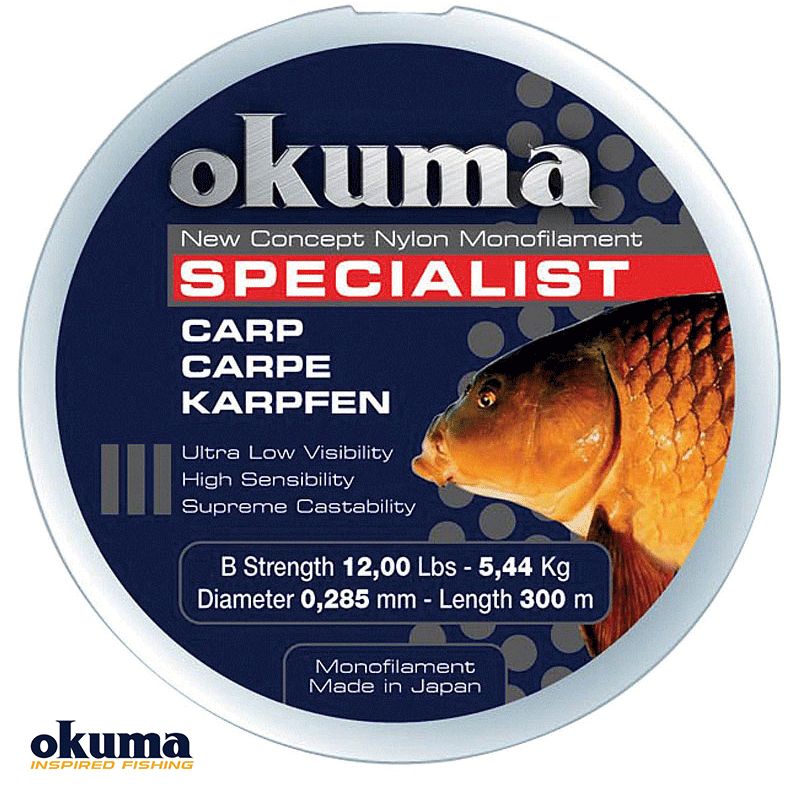 Okuma Carp 300 mt 22,00 lb 10,0 kg 0,37 mm Camou Misina