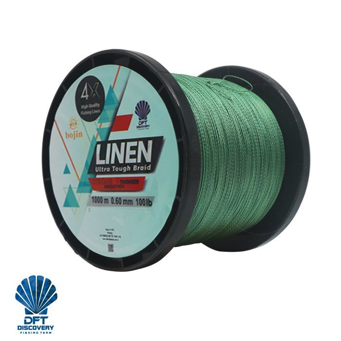 DFT Bojin 4X Linen İp Misina 0.60 mm  1000m  Yeşil