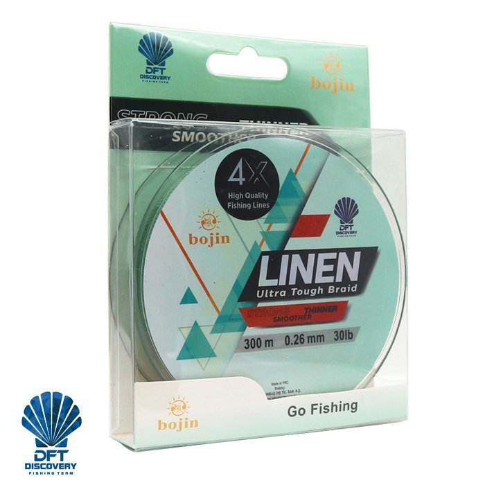 DFT Bojin 4X Linen İp Misina 0.26 mm  300 m  Yeşil