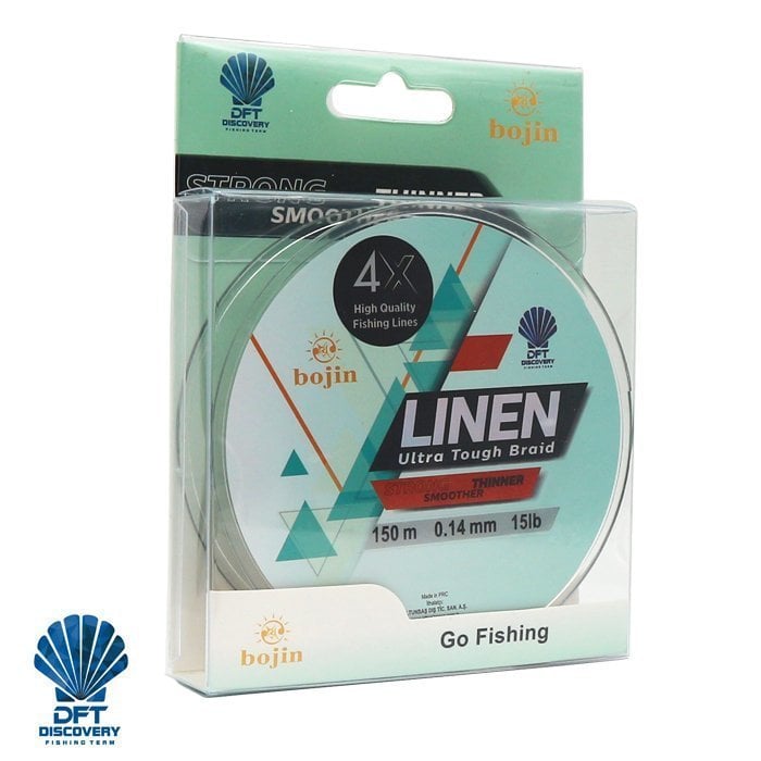 DFT Bojin 4X Linen İp Misina 0.14 mm  150 m  Yeşil