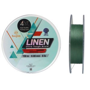 DFT Bojin 4X Linen İp Misina 0.08 mm  150 m  Yeşil