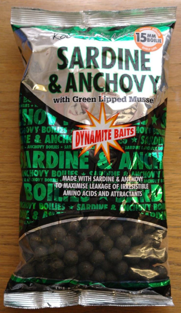 DYNAMITE BAITS SARDINE   ANCHOVY BOILIES 15 MM 1KG