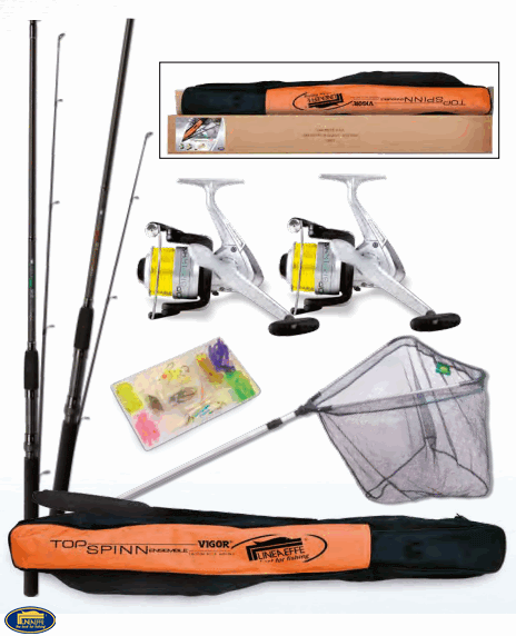 Lineaeffe Top Spınn 2 Rod 2 Reel Rod Cover 1Alu Net Set Of Lures