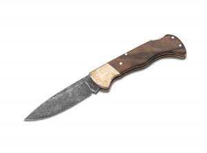 Böker Manufaktur Folding Hunter Mokume Walnut Black Stonewash Çakı