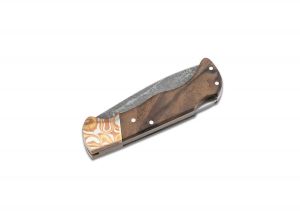 Böker Manufaktur Folding Hunter Mokume Walnut Black Stonewash Çakı