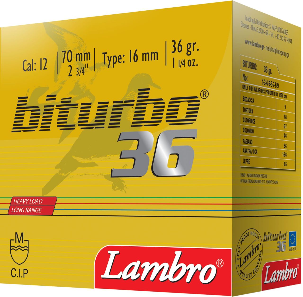 LAMBRO BITURBO 36 GR. AV FİŞEĞİ - 12 CAL.