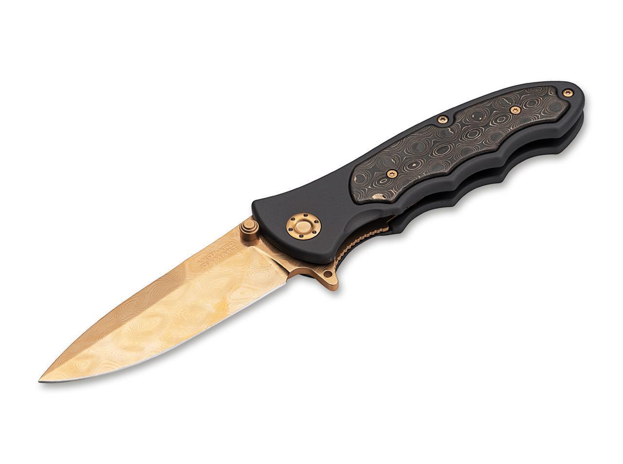 Böker Manufaktur Leopard-Damascus III Gold Çakı